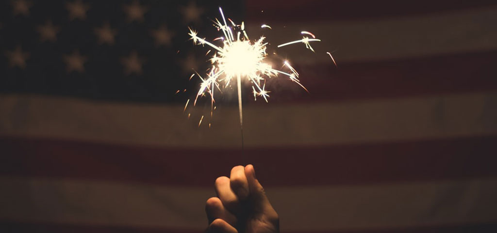 Sparkler with Flag