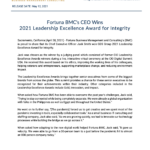 Fortuna BMC’s CEO Wins 2021 Leadership Excellence Award for Integrity